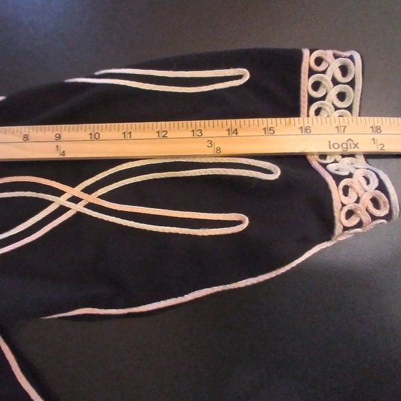 Lauren Michell Black With Design Cardiga Jacket Size 1x Party Formal Fairy - Picture 2 of 9